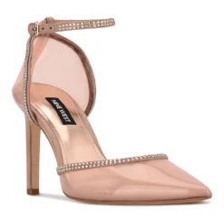 Nine West Tootsie Women's Ankle Strap Rhinestone High Heels -Deals My Glow Wardrobe Store 5776709 Beige