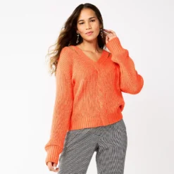 Women's Nine West Twist-Front Cutout Sweater -Deals My Glow Wardrobe Store 5781498 Marine Coral