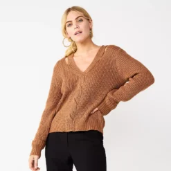 Women's Nine West Twist-Front Cutout Sweater