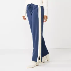 Women's Nine West Side-Stripe Wide-Leg Pants -Deals My Glow Wardrobe Store 5787700 Resolute Blue