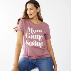 Women's Nine West Crewneck Graphic Tee -Deals My Glow Wardrobe Store 5795642 Mom Game Strong