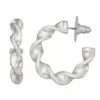 Nine West Silver Tone Twisted Hoop Earrings -Deals My Glow Wardrobe Store 5806590