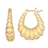 Nine West Gold Tone Croissant Oval Hoop Earrings -Deals My Glow Wardrobe Store 5806594