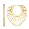 Nine West Gold Tone Sunburst Cutout Hoop Earrings -Deals My Glow Wardrobe Store 5806595