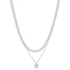 Women's Nine West Silver Tone Metal Dog Tag Chain Necklace -Deals My Glow Wardrobe Store 5806618