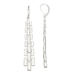 Women's Nine West Silver Tone Chain Drop Earrings