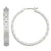Women's Nine West Silver Tone Chain Click-It Hoop Earrings