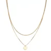 Nine West Gold Tone Multirow Coin Necklace