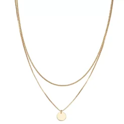 Nine West Gold Tone Multirow Coin Necklace
