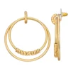Nine West Gold Tone Disc Drop Hoop Earrings -Deals My Glow Wardrobe Store 5807334