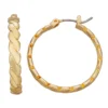 Nine West Gold Tone Twisted Click-It Hoop Earrings -Deals My Glow Wardrobe Store 5807342