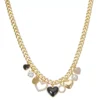Nine West Gold Tone Heart Charm Curb Chain Necklace