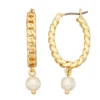 Nine West Gold Tone Simulated Pearl Link Chain Hoop Earrings 2 Nine West Gold Tone Simulated Pearl Link Chain Hoop Earrings -Deals My Glow Wardrobe Store 5807421