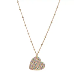 Nine West Pave Heart Pendant Necklace