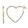 Nine West Post Pave Heart Hoop Earrings 1 Nine West Post Pave Heart Hoop Earrings -Deals My Glow Wardrobe Store 5807632