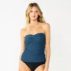 Women's Nine West Ribbed Bandeau Tankini Top