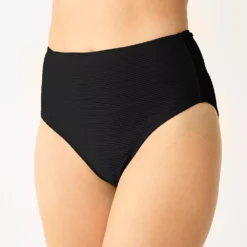 Women's Nine West High-Waisted Solid Swim Bottom -Deals My Glow Wardrobe Store 5807664 Black