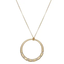 Nine West Gold Tone Circle Pendant Necklace