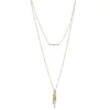 Nine West Gold Tone Stick Pendant & Bar Layered Necklace -Deals My Glow Wardrobe Store 5808109