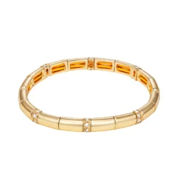 Nine West Gold Tone Pave Stretch Bracelet