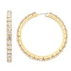 Nine West Gold Tone Crystal Pave Hoop Earrings