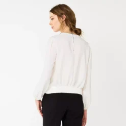 Women's Nine West Long Sleeve Twist Front Top -Deals My Glow Wardrobe Store 5812797 ALT