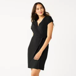 Women's Nine West Dolman Sleeve Wrap Dress -Deals My Glow Wardrobe Store 5814810 Mineral Black