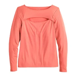Women's Nine West Fitted Long Sleeve Cutout Top -Deals My Glow Wardrobe Store 5817132 ALT5