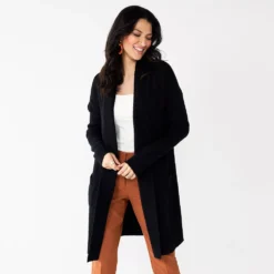 Women's Nine West Shawl Collar Cardigan -Deals My Glow Wardrobe Store 5826042 Mineral Black