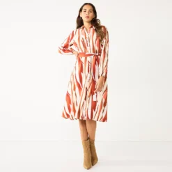Women's Nine West Midi Shirt Dress -Deals My Glow Wardrobe Store 5831853 Paper Stripe Pink