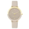 Nine West Women's Tan Faux Leather Strap Watch with Two Tone Case -Deals My Glow Wardrobe Store 5857467 Tan