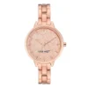 Nine West Women's Rose Gold Tone Bracelet Watch with Etched Flower Dial -Deals My Glow Wardrobe Store 5857473