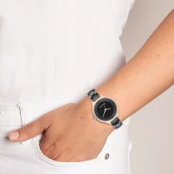 Nine West Women's Black Bracelet Watch with Rose Gold Tone Case -Deals My Glow Wardrobe Store 5857474 ALT9