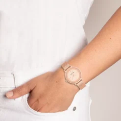 Nine West Women's Rose Gold Tone Mesh Bracelet Watch -Deals My Glow Wardrobe Store 5857475 ALT9