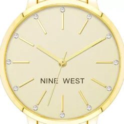 Nine West Women's Gold-Tone Bracelet Watch with Crystal Accents -Deals My Glow Wardrobe Store 5857476 ALT2