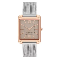 Nine West Women's Two Tone Rectangle Dial Dress Watch
