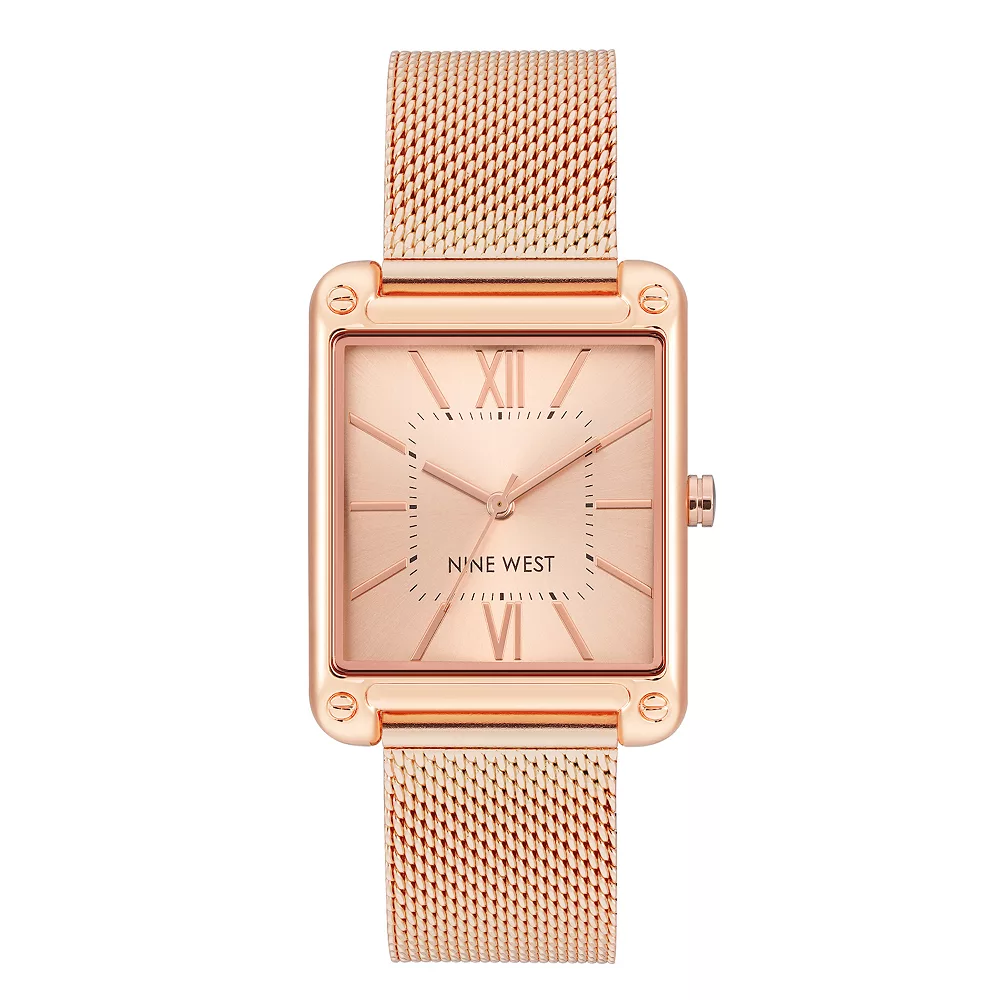 Nine West Women's Gold-Tone Rectangle Dial Dress Watch 4 Nine West Women's Gold-Tone Rectangle Dial Dress Watch - Image 2