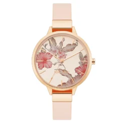 Nine West Women's Flower Dial Strap Watch