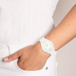 Nine West Women's White Rubberized Link Watch -Deals My Glow Wardrobe Store 5857497 ALT9