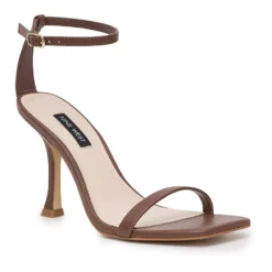 Nine West Yess Women's Leather Heeled Sandals -Deals My Glow Wardrobe Store 5883723 Dark Brown Leather