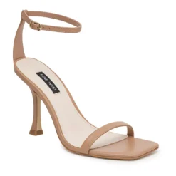 Nine West Yess Women's Leather Heeled Sandals -Deals My Glow Wardrobe Store 5883723 Medium Natural Leather