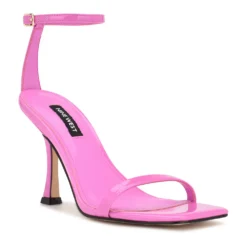 Nine West Yess Women's Leather Heeled Sandals -Deals My Glow Wardrobe Store 5883723 Neon Pink Patent