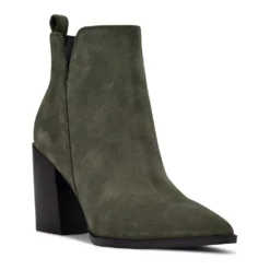 Nine West Birds Women's Suede Ankle Boots -Deals My Glow Wardrobe Store 5892023 Dark Green Suede