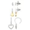 Nine West Silver Tone Heart Trio Earring Set