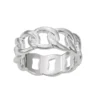 Nine West Silver Tone Chain Link Ring -Deals My Glow Wardrobe Store 5893123