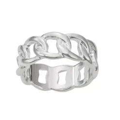 Nine West Silver Tone Chain Link Ring