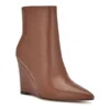 Nine West Paes Women's Leather Wedge Booties 1 Nine West Paes Women's Leather Wedge Booties -Deals My Glow Wardrobe Store 5904083 Medium Brown Leather