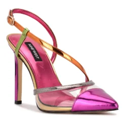 Nine West Timie Women's Strappy Dress Pumps -Deals My Glow Wardrobe Store 5911132 Metallic Pink Multi
