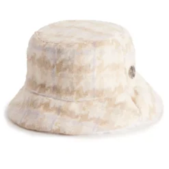 Women's Nine West Reversible Houndstooth Faux Fur Bucket Hat