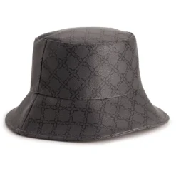 Women's Nine West Vegan Leather Lattice Pattern Bucket Hat -Deals My Glow Wardrobe Store 5921334 Black